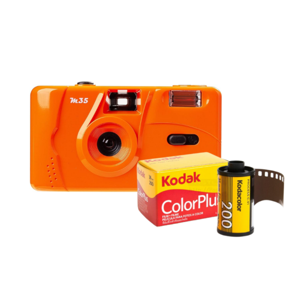 Kodak M35 портокалова аналогна камера + Kodak Color Plus филм 36 пози